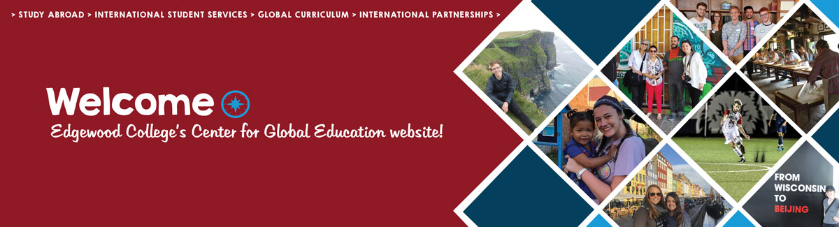 Banner, Welcome to Edgewood Colleges Center for Global Education Website!